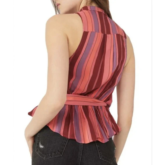 Free People Mackenzie Wrap Button-Up Sleeveless Top Floral Combo Small NWT - Picture 3 of 12